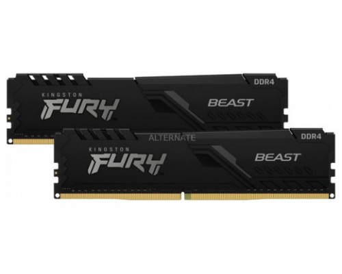 MEMORIA KINGSTON FURY BEAST BLACK DDR4 64GB (KIT 2) 3200MHZ  CL16     - KF432C16BBK2/64 (Espera 4 dias)