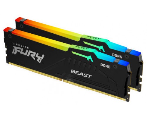 MEMORIA KINGSTON 64GB KIT2 6000MT/S DDR5 CL30  FURY BEAST RGB EXPO - KF560C30BBEAK2-64 (Espera 4 dias)
