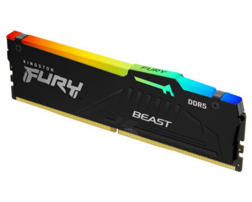 MEMORIA KINGSTON 16GB 6400MT/S DDR5 CL32  FURY BEAST RGB XMP - KF564C32BBA-16 (Espera 4 dias)