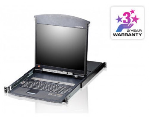 Aten Consola LCD dual rail con switch KVM integrado multi-interfaz Cat 5 de 16 puertos (Espera 4 dias)