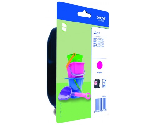 TINTA BROTHER LC-221M MAGENTA 260PAG (Espera 4 dias)