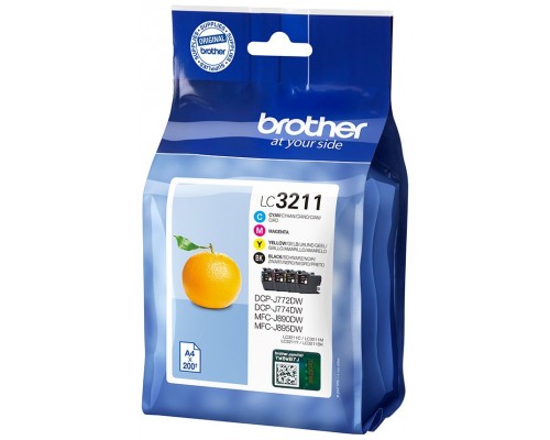 BROTHER Pack de 4 cartuchos de tinta negro, cian, magenta y amarillo BROTHER LC3211VAL