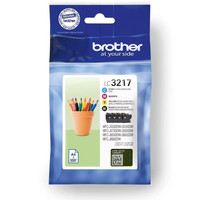 BROTHER Pack de 4 cartuchos de tinta negro, cian, magenta y amarillo LC3217VAL para MFCJ5330, MFCJ65