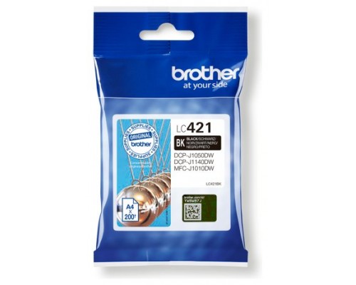 BROTHER Cartucho de tinta negro LC421BK para DCP-J1050DW / DCP-J1140DW / MFC-J1010DW