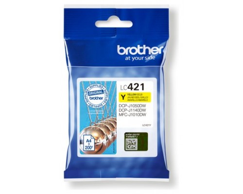 BROTHER Cartucho de tinta amarillo LC421Y para DCP-J1050DW / DCP-J1140DW / MFC-J1010DW