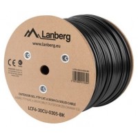 BOBINA CAT.6 LANBERG OUTDOOR FTP RJ45 COBRE GEL-FILLED FLUKE AWG24 305M NEGRO