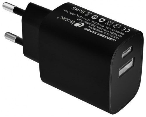 CARGADOR PARED/VIAJE USB-C/PD + USB-A 20W NEGRO LEOTEC (Espera 4 dias)