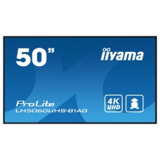 MONITOR IIYAMA 50" 3840X2160, UHD, 500CD/M2, LANDSCAPE PORTRAIT, MM 2X 10W, 3X HDMI, USB 2.0 X2, WIFI, LAN, MEDIA PLAY USB, CONTROL LAN / RS232C, IISIGNAGE2 (CMS/DMS), E-SHARE,ANDROID 11 OS, 24/7,VESA MOUNT 300X400(SOPORTE PARED INCLUIDO) (LH5060UHS-