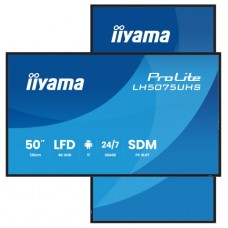 MONITOR TACTIL IIYAMA 50" 3840X2160, UHD VA, 500CD/M2, HORIZ VERT,FAILOVER,MM 2X 10W, HDMI 3X, DP, DP-OUT, USB 2.0 X2, WIFI, LAN, MEDIA PLAY USB, LAN / RS232C, IISIGNAGE2, IISHARE, IICONTROL ANDROID 11, PC-SLOT SDM-L, 24/7, VESA 400X400 (LH5075UHS-B2