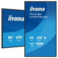 MONITOR TACTIL IIYAMA 55" 3840X2160, UHD VA, 500CD/M2, HORIZ VERT,FAILOVER,MM 2X 10W, HDMI 3X, DP, DP-OUT, USB 2.0 X2, WIFI, LAN, MEDIA PLAY USB, LAN / RS232C, IISIGNAGE2, IISHARE, IICONTROL ANDROID 11, PC-SLOT SDM-L, 24/7, VESA 400X400 (LH5575UHS-B2