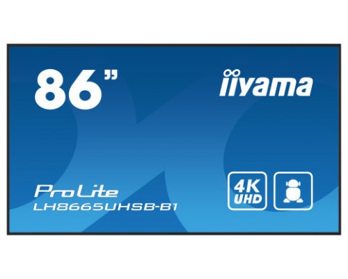 MONITOR IIYAMA 86" , UHD IPS PANEL, HAZE 1%, 800CD/M, HORIZ Y VERT, SIGNAL FAILOVER, MM 2X 10W,  HDMI 2X, DP, USB 2.0 X2, WIFI, LAN, MEDIA PLAY USB PORT, CONTROL LAN / RS232C, IISIGNAGE2 (CMS/DMS), E-SHARE, ANDROID 11 OS,  24/7 OPERATION, VESA  (600X