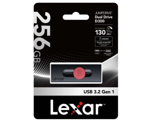 LEXAR 256GB DUAL TYPE-C AND TYPE-A USB 3.2 FLASH DRIVE, UP TO 130MB/S READ (Espera 4 dias)
