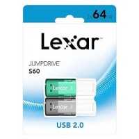 LEXAR 2X64GB PACK JUMPDRIVE S60 USB 2.0 FLASH DRIVE (Espera 4 dias)