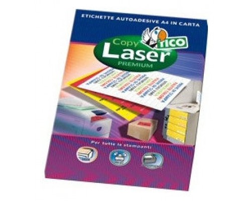 CAJA 70 HOJAS ETIQUETAS AMARILLO FLUORESCENTE CON MÁRGENES-LÁSER/INYECCIÓN DE TINTA/FOTOCOPIADORAS-70X36 MM TICO LP4FG-7036 (Espera 4 dias)