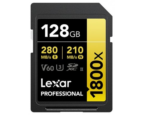 Lexar Professional 1800x 128 GB SDXC UHS-II Clase 10 (Espera 4 dias)