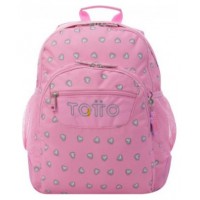 MOCHILA INFANTIL ROSA CORAZONES BOLSILLOS MA04ECO029-2120N-7IU TOTTO (Espera 4 dias)