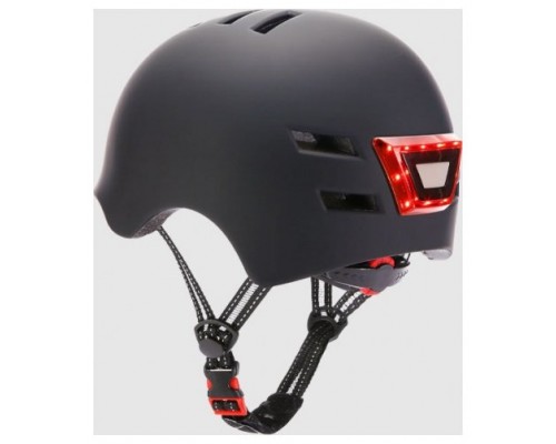 YOUIN CASCO CON LED FRONTAL Y TRASERO NEGRO   (TALLA M) (Espera 4 dias)