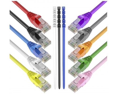 Pack 16 Cables + 4 GRATIS Ethernet CAT6 RJ45 24AWG 0.5m + 15 Bridas Max Connection (Espera 2 dias)