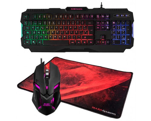 PACK TECLADO MOUSE Y ALFOMBRILLA MARS GAMING MCP118