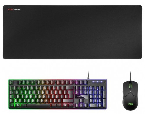 TECLADO MOUSE Y ALFOMBRILLA MARS GAMING MCPX BLACK