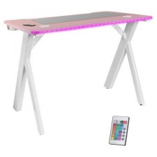 MESA MARS GAMING MGD RGB BLANCA CON TABLERO ROSA