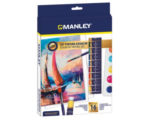 SET PINTURA GOUACHE 16 PZAS MANLEY MGH00100 (Espera 4 dias)