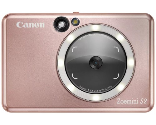 CANON CAMARA IMPRESORA INSTANTANEA ZOEMINI S2 ORO ROSA/ 8MP/ BLUETOOTH/ CAPACIDAD 10 HOJAS