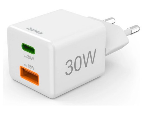 CARGADOR USB GaN HAMA 00201992 30W 1xUSB-C PD 1xUSB-A-1603 CARGADOR USB GaN HAMA 00201992 30W 1xUSB-C PD 1xUSB-A