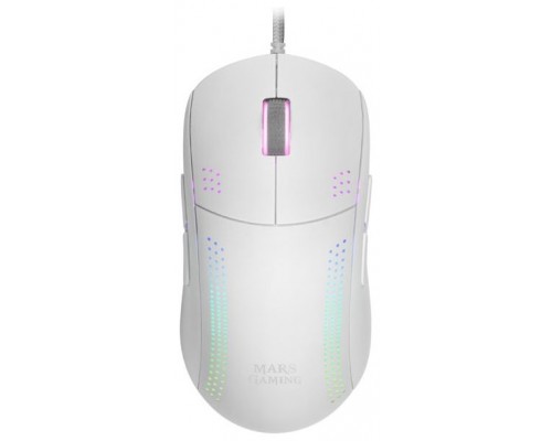 MOUSE MARS GAMING RGB MMPRO WHITE AMBIDIESTRO 32K DPI