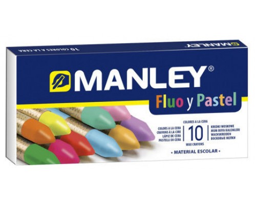 ESTUCHE 10 CERAS MANLEY (COLORES FLÚOR+PASTEL) ALPINO MNC00044 (Espera 4 dias)