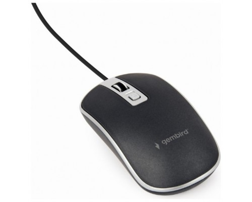 RATON GEMBIRD WIRED OPTICAL MOUSE USB BLACK SILVER