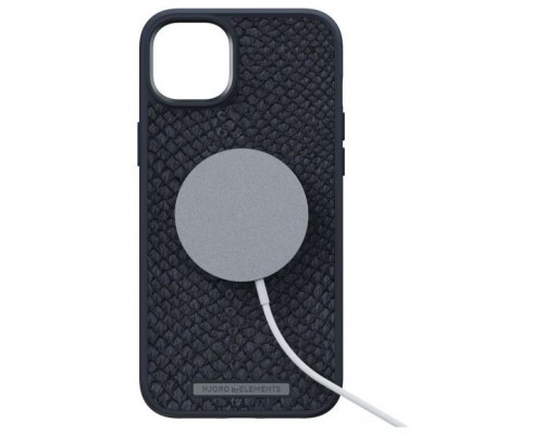 FUNDA MAGSAFE IPHONE 14 PIEL DE SALMON NEGRO NJORD (Espera 4 dias)