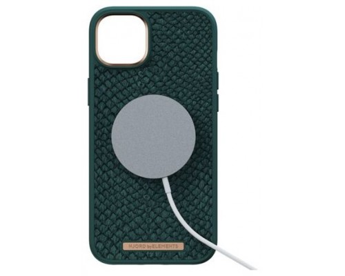 FUNDA MAGSAFE IPHONE 14 PLUS PIEL DE SALMON VERDE OSCURO NJORD (Espera 4 dias)