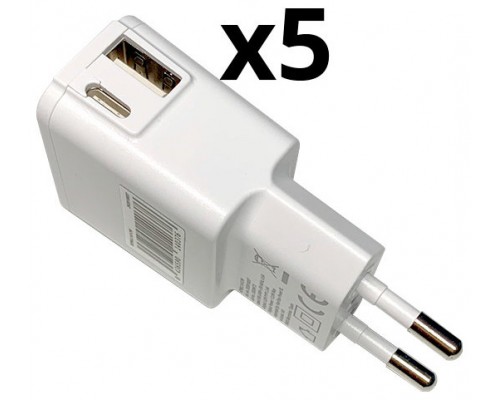 CARGADOR DE PARED NORTESS KIT 5 UNIDADES USB 1 PUERTO