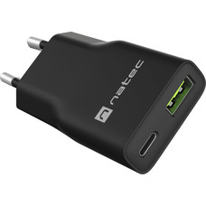 CARGADOR NATEC RIBERA SLIM 20W 1XUSB-A + 1xUSB-C PD3.0 QC3.0 PROTECCION OVP,OCP,SCP Y OTP NEGRO-1421 CARGADOR NATEC RIBERA SLIM 20W 1XUSB-A + 1xUSB-C PD3.0 QC3.0 PROTECCION OVP,OCP,SCP Y OTP NEGRO