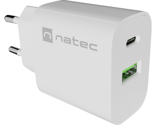 CARGADOR NATEC RIBERA 20W 1XUSB-A QC3.0 + 1XUSB-C PD3.0 BLANCO-1421 CARGADOR NATEC RIBERA 20W 1XUSB-A QC3.0 + 1XUSB-C PD3.0 BLANCO