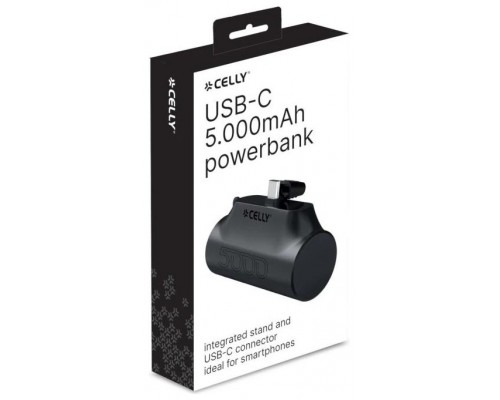 Celly Powerbank Compacta Usb-C 5000 mAh Negra
