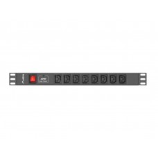 REGLETA LANBERG 1U 16A RACK 19 8X SOCKET IEC C13 NEGRO 2M