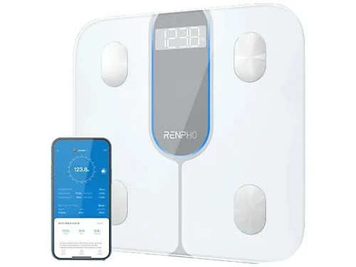 RENPHO ELIS 1C - SMART BODY SCALE - BLE - 3AAA - 11X11X1INCH / 28X28X2.5CM - WHITE (Espera 4 dias)