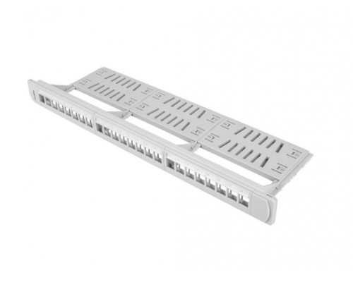 PATCH PANEL LANBERG 24 PUERTOS 1U RACK 19 ORGANIZADOR MODULOS KEYSTONE GRIS