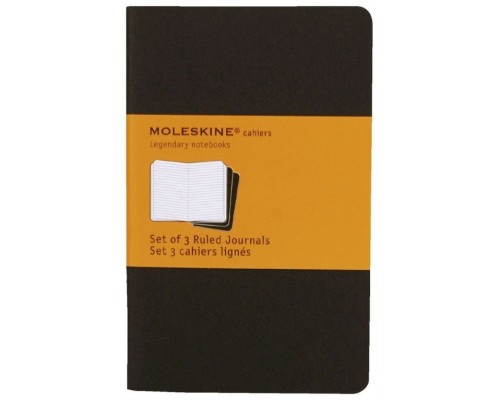 SET DE 3 LIBRETAS CAHIER NEGRAS P (9X14CM) RAYAS MOLESKINE QP311 (Espera 4 dias)