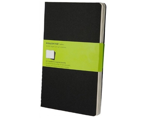 SET DE 3 LIBRETAS CAHIER NEGRAS L (13X21CM) LISAS MOLESKINE QP318 (Espera 4 dias)