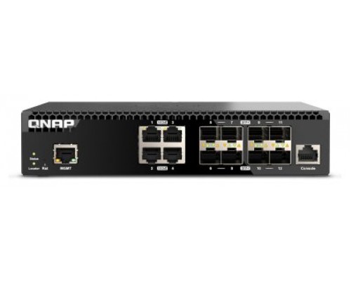 QNAP QSW-M3212R-8S4T switch Gestionado 10G Ethernet (100/1000/10000) 1U (Espera 4 dias)