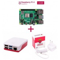 Kit raspberry Pi 4 2 GB. Incluye caja roja/blanca