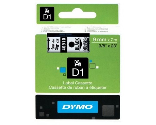 DYMO Cinta LM D1 9mmx7m Negro/transparente