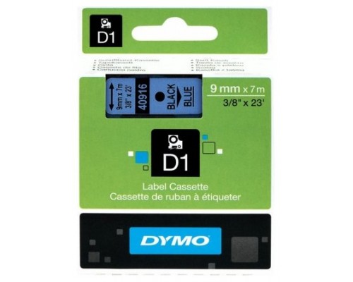 CINTA ROTULADORA D1 9MMX7M NEGRO/AZUL DYMO S0720710 (Espera 4 dias)