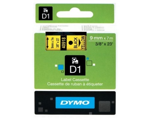 DYMO Cinta LM D1 9mmx7m Negro/amarillo