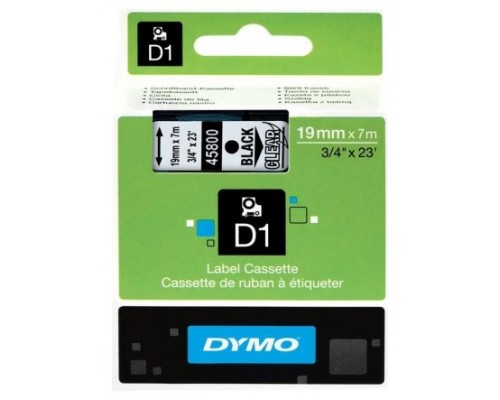 DYMO Cinta LM D1 19mmx7m Negro/transparente