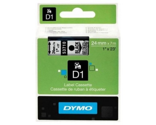 DYMO Cinta LM D1 24mmx7m Negro/transparente