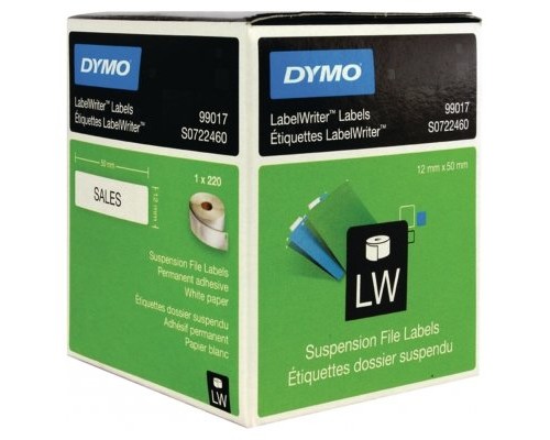 DYMO Etiqueta LW carpetas colgantes 50x12mm, 1 rollo etiquetas  (220) Papel Blanco